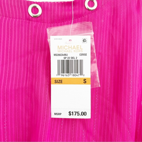 NEW Michael Michael Kors $175 Capsule Tie Front Ruffled High Low Satin Dress S - Picture 4 of 6